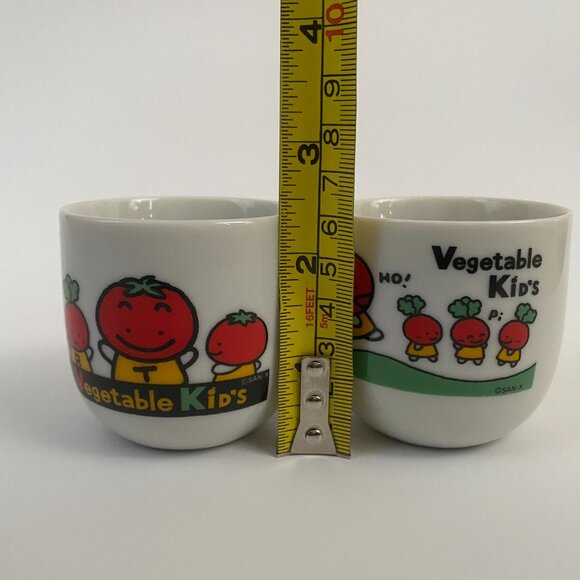rare vintage showa era 80s 90s san-x vegetable kids tea cups - Picture 12 of 13